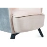 Fotel VIGO VELVET jasny szary, welur beżowy - podstawa czarna