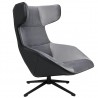 Fotel obrotowy VITA VELVET ciemny szary welur,  ekoskóra czarna
