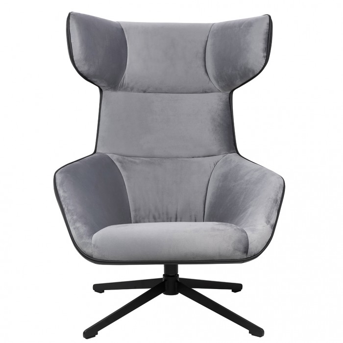 Fotel obrotowy VITA VELVET ciemny szary welur,...