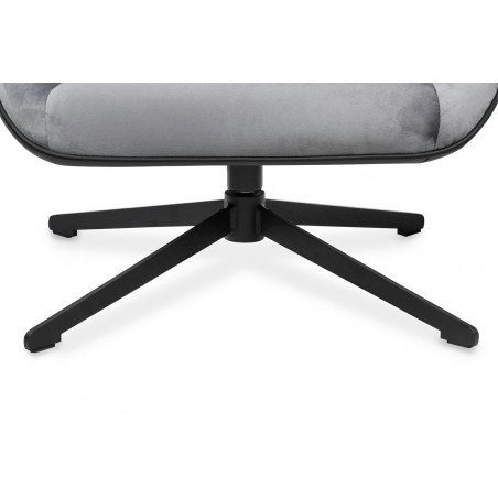 Fotel obrotowy VITA VELVET ciemny szary welur,  ekoskóra czarna