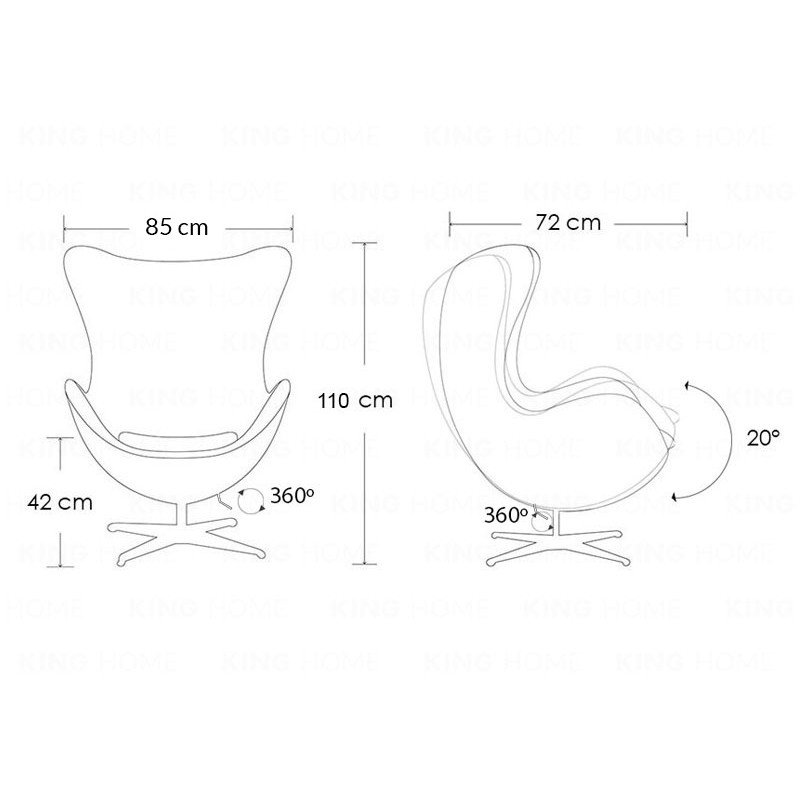 Fotel EGG CLASSIC czerwony.17 - wełna, podstawa aluminiowa