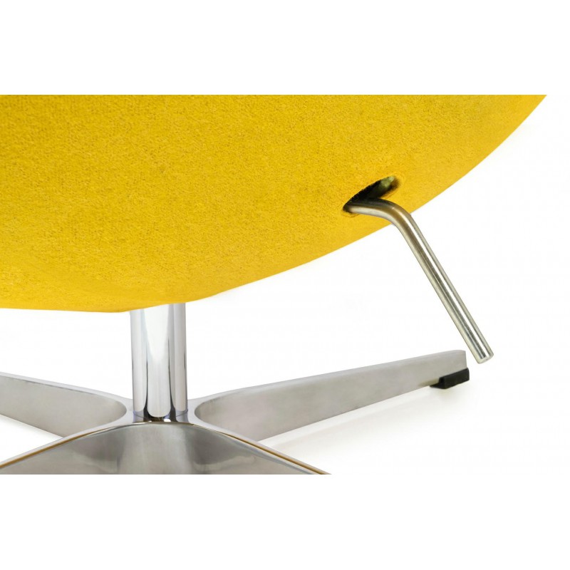 Fotel EGG CLASSIC musztardowy.21 - wełna, podstawa aluminiowa