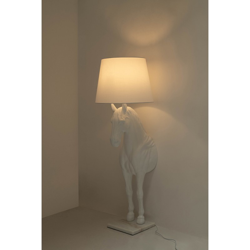Lampa podłogowa KOŃ HORSE STAND S biała - włókno szklane