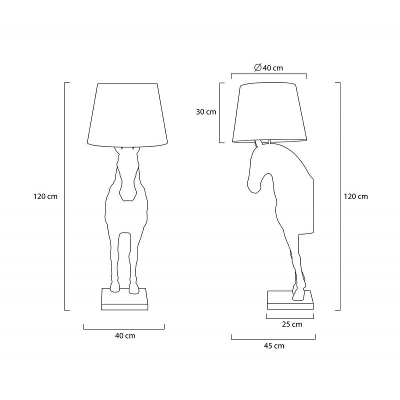 Lampa podłogowa KOŃ HORSE STAND S biała - włókno szklane