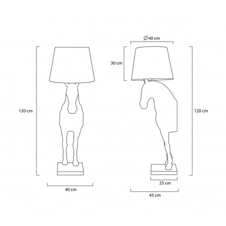 Lampa podłogowa KOŃ HORSE STAND S biała - włókno szklane