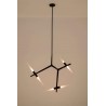 Lampa wisząca CANDELABR 6 czarna - aluminium, szkło