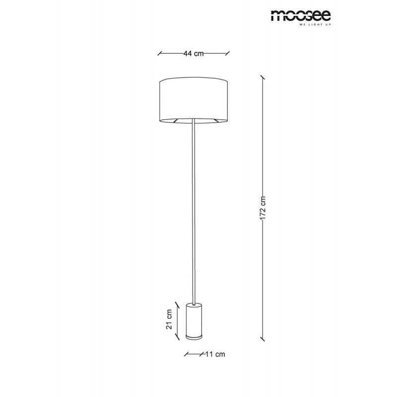 MOOSEE lampa podłogowa SANTORINI - złota podstawa, czarny klosz