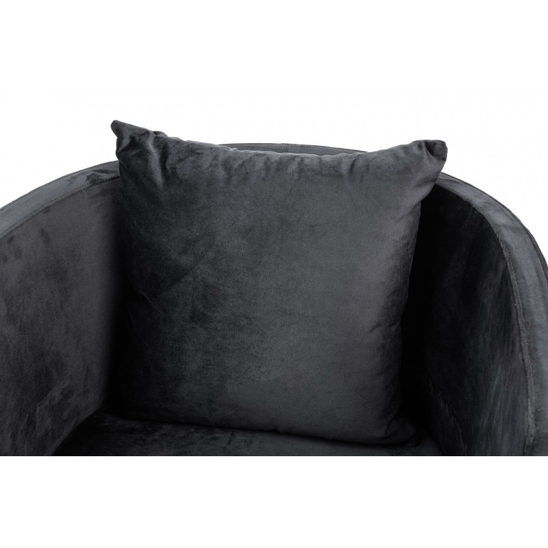 Fotel CHLOE VELVET czarny welur - chrom podstawa złota