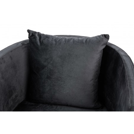 Fotel CHLOE VELVET czarny welur - chrom podstawa złota