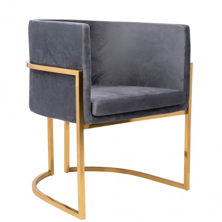 FOTEL CHLOE VELVET ciemny szary