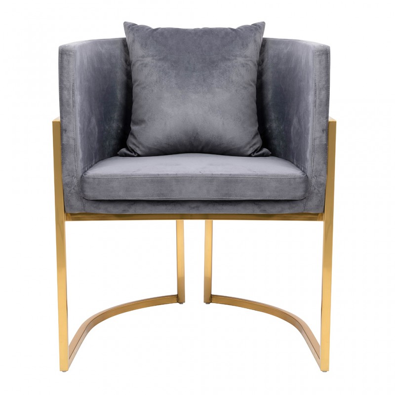 FOTEL CHLOE VELVET ciemny szary