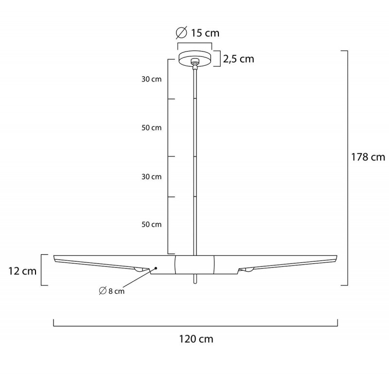 Lampa wisząca APOLLO 1 czarna - szczotkowane złoto