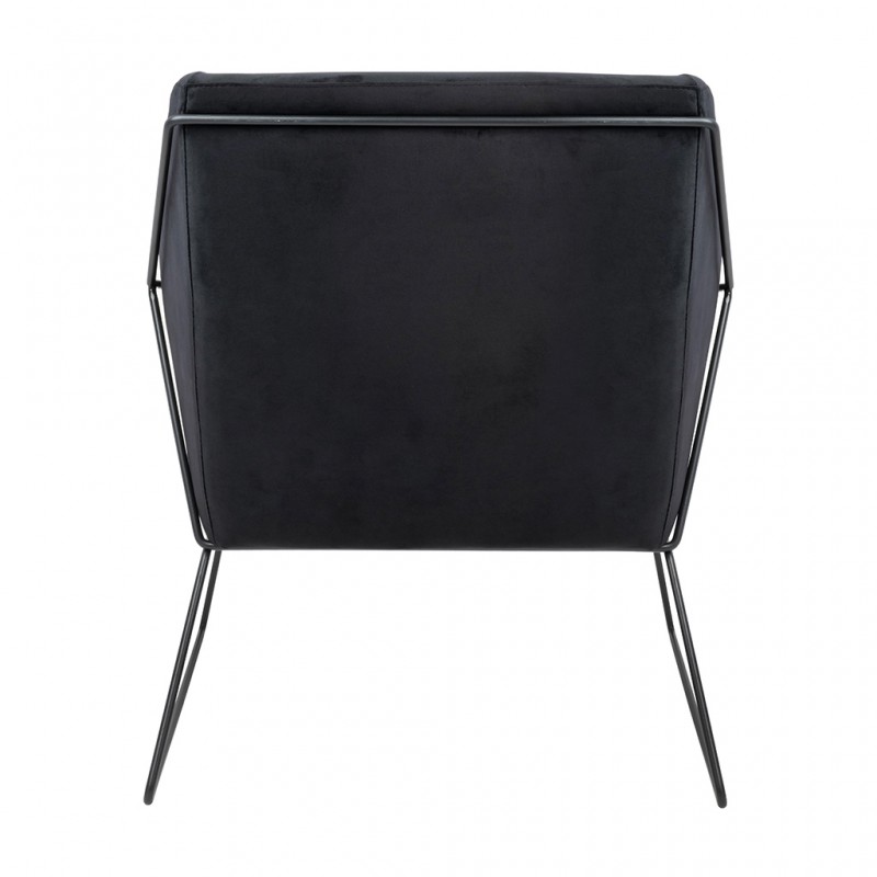 Fotel EMMA VELVET czarny welur - podstawa czarna