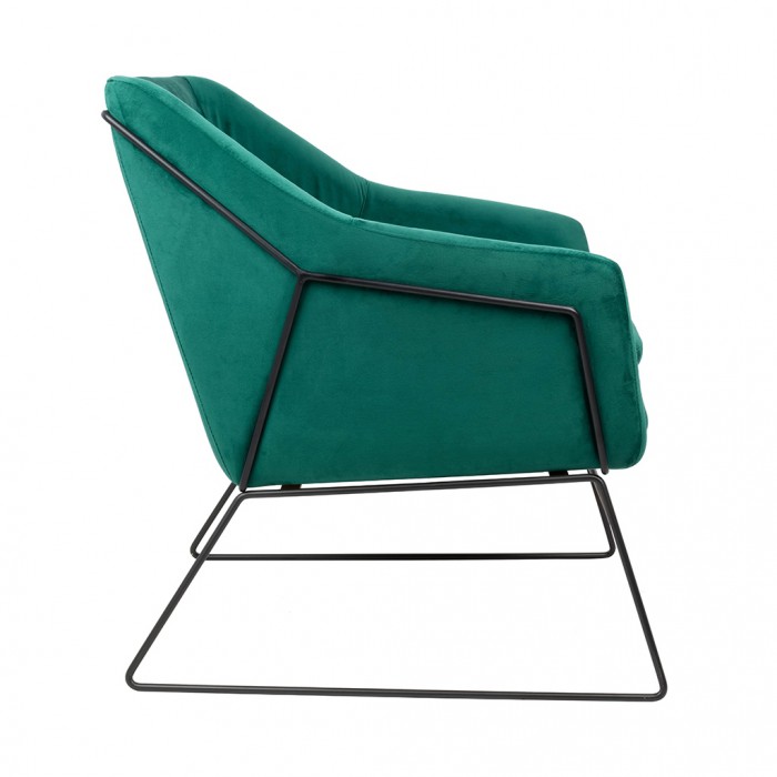 Fotel EMMA VELVET ciemny zielony welur -...