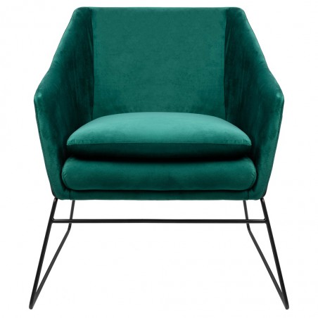 Fotel EMMA VELVET ciemny zielony welur - podstawa czarna