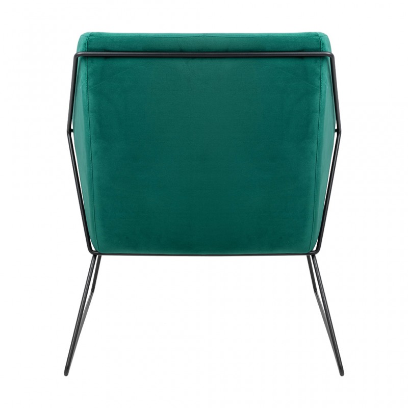 Fotel EMMA VELVET ciemny zielony welur - podstawa czarna