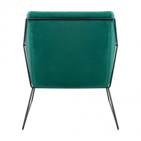Fotel EMMA VELVET ciemny zielony welur - podstawa czarna