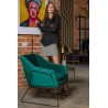 Fotel EMMA VELVET ciemny zielony welur - podstawa czarna