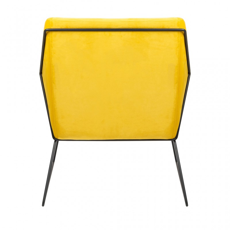 Fotel EMMA VELVET żółty welur - podstawa metal czarna