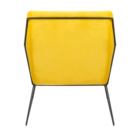 Fotel EMMA VELVET żółty welur - podstawa metal czarna