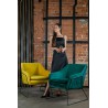 Fotel EMMA VELVET żółty welur - podstawa metal czarna