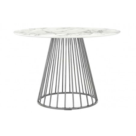 Stół GLAM MARBLE 110 - MDF, chromowana podstawa