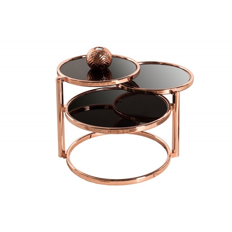 INVICTA stolik rozkładany ART DECO 3 miedziany