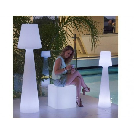 NEW GARDEN lampa podłogowa LOLA 110 biała - LED, wbudowana bateria, RGB+pilot