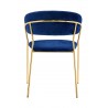 Krzesło MARGO ciemny niebieski - welur, podstawa złota