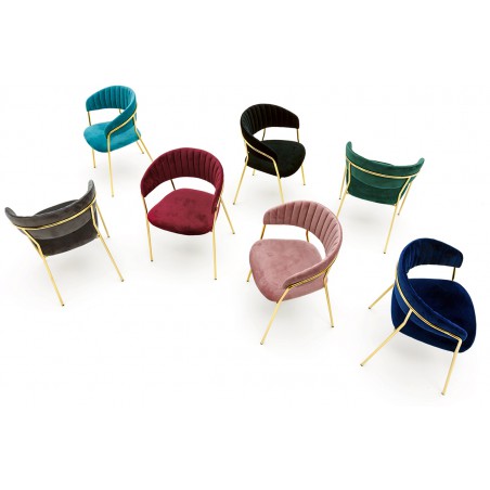 Krzesło MARGO ciemny zielony - welur, podstawa złota