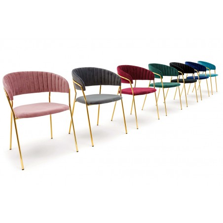 Krzesło MARGO ciemny zielony - welur, podstawa złota