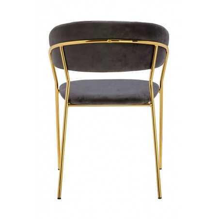 Krzesło MARGO ciemny szary - welur, podstawa złota