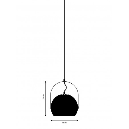 FRANDSEN lampa wisząca BALL W/HANDLE czarny mat