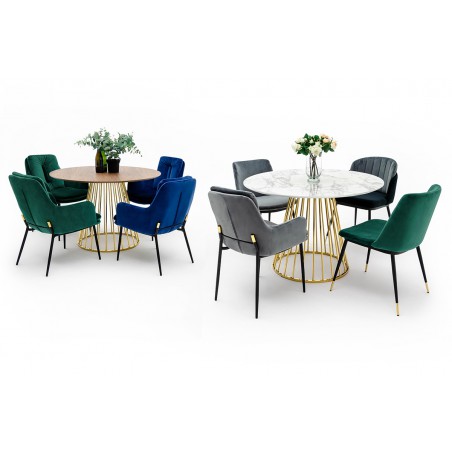 Krzesło DIEGO zielone - welur, podstawa czarno złota