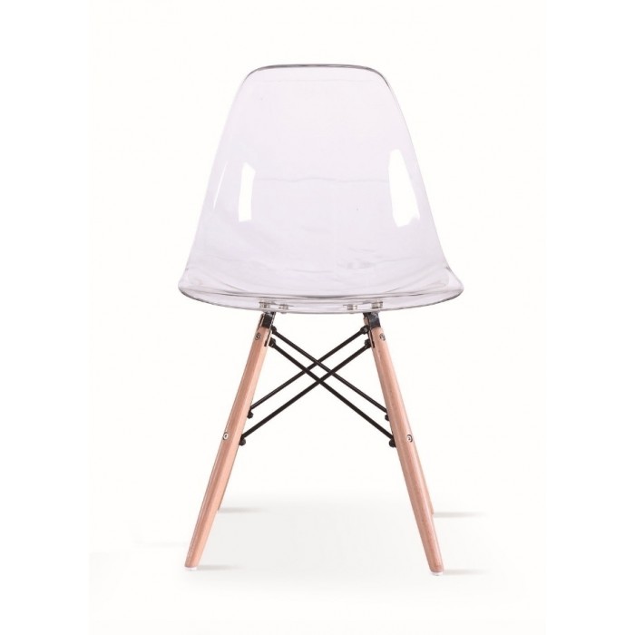 Krzesło ICE WOOD transparentne - poliweglan,...