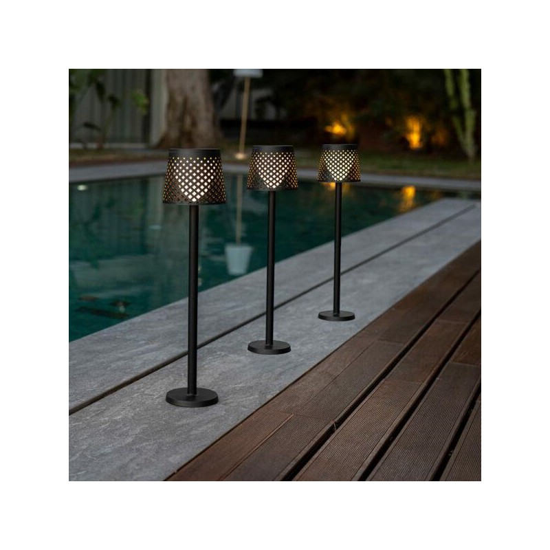 NEW GARDEN lampa ogrodowa GRETA SOLAR NEGRO 5in1 czarna - LED