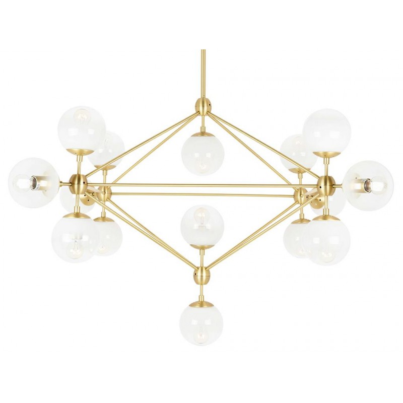 Lampa wisząca PLANETARIO 15 GOLD złota - klosze szronione