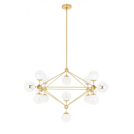 Lampa wisząca PLANETARIO 15 GOLD złota - klosze szronione