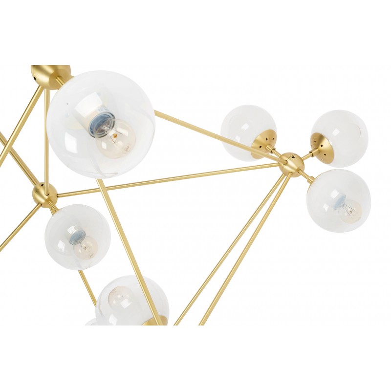 Lampa wisząca PLANETARIO 15 GOLD złota - klosze szronione