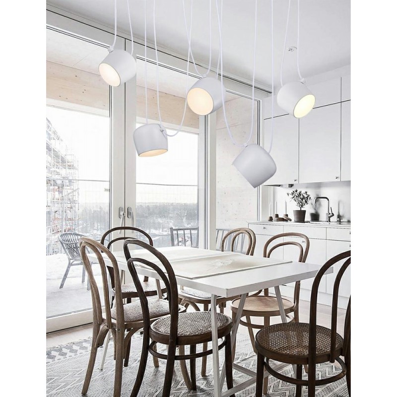 Lampa wisząca EYE 5 biała - LED, aluminium