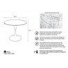 Stół TULIP MARBLE 90 CARRARA biały - blat okrągły marmurowy, metal