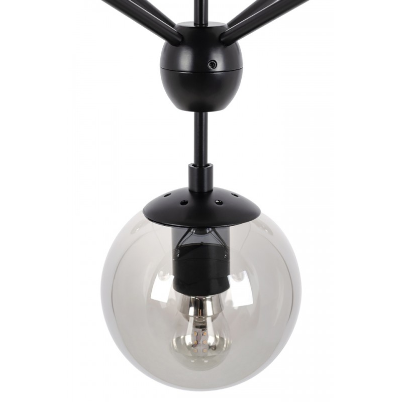 Lampa wisząca PLANETARIO 15 czarna - klosze dymione