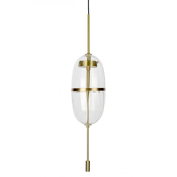 Lampa wisząca CHAPLIN 200 mosiądz - LED, szkło