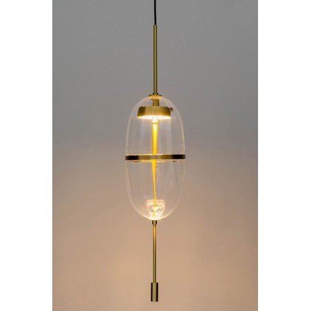 Lampa wisząca CHAPLIN 200 mosiądz - LED, szkło