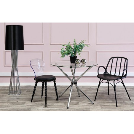 Krzesło CASTERIA czarne - polipropylen