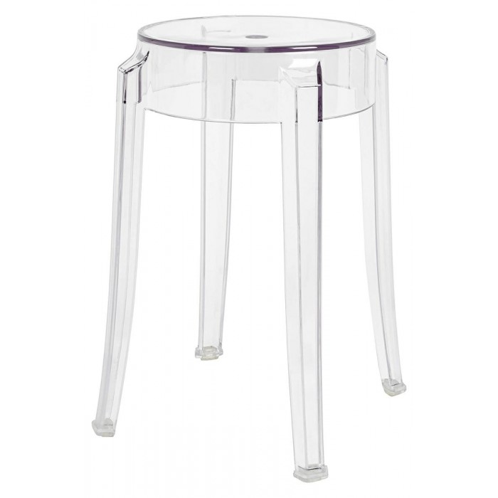 Stołek CHARLES 46 transparentny - poliwęglan
