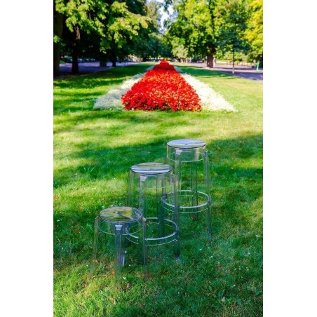 Stołek CHARLES 46 transparentny - poliwęglan