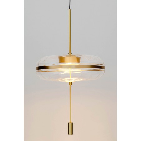 Lampa wisząca CHAPLIN 360 mosiądz - LED, szkło