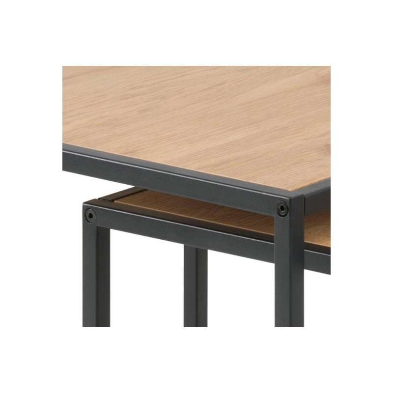 ACTONA zestaw stolików SEAFORD dąb - MDF, metal