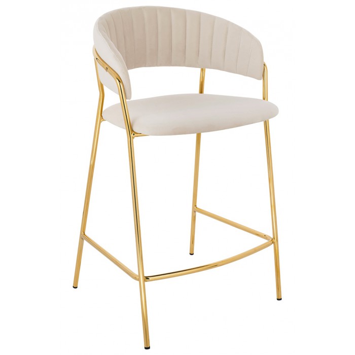 Hoker MARGO 65 beżowy - welur, podstawa złota